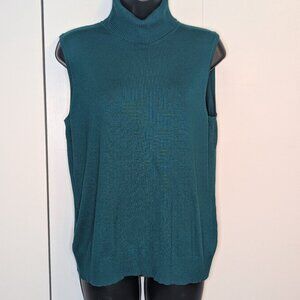 Cable & Gauge Green Turtle Neck Sleeveless Sweater L